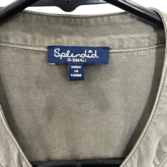 Splendid Women’s Wilder Tencel Sleeveless Button Down Dress Olive Green Size XS - Picture 6 of 9